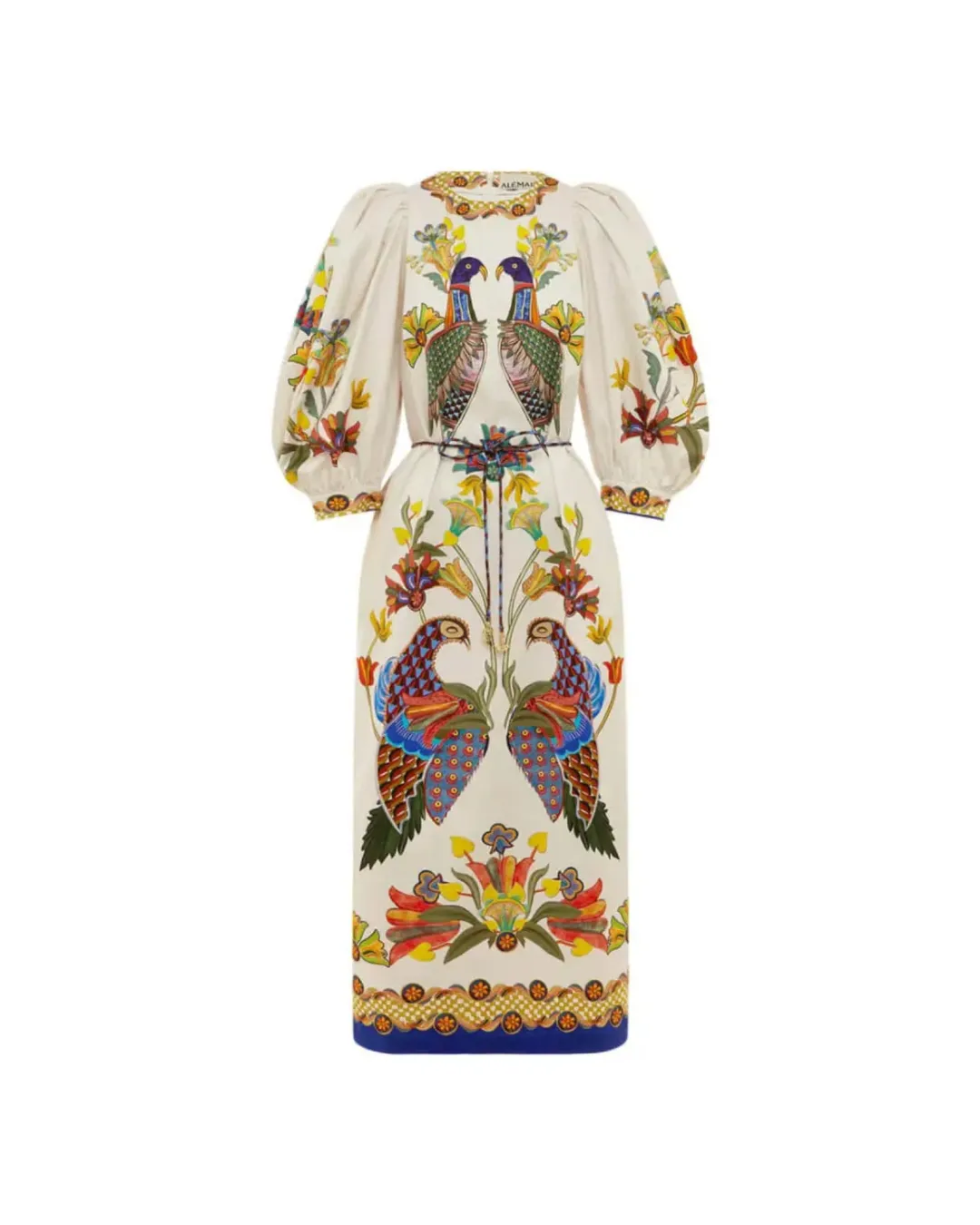 Alemais Effie Puff Sleeve Midi Dress Multi Size AU 12 for rent on The Volte - main image