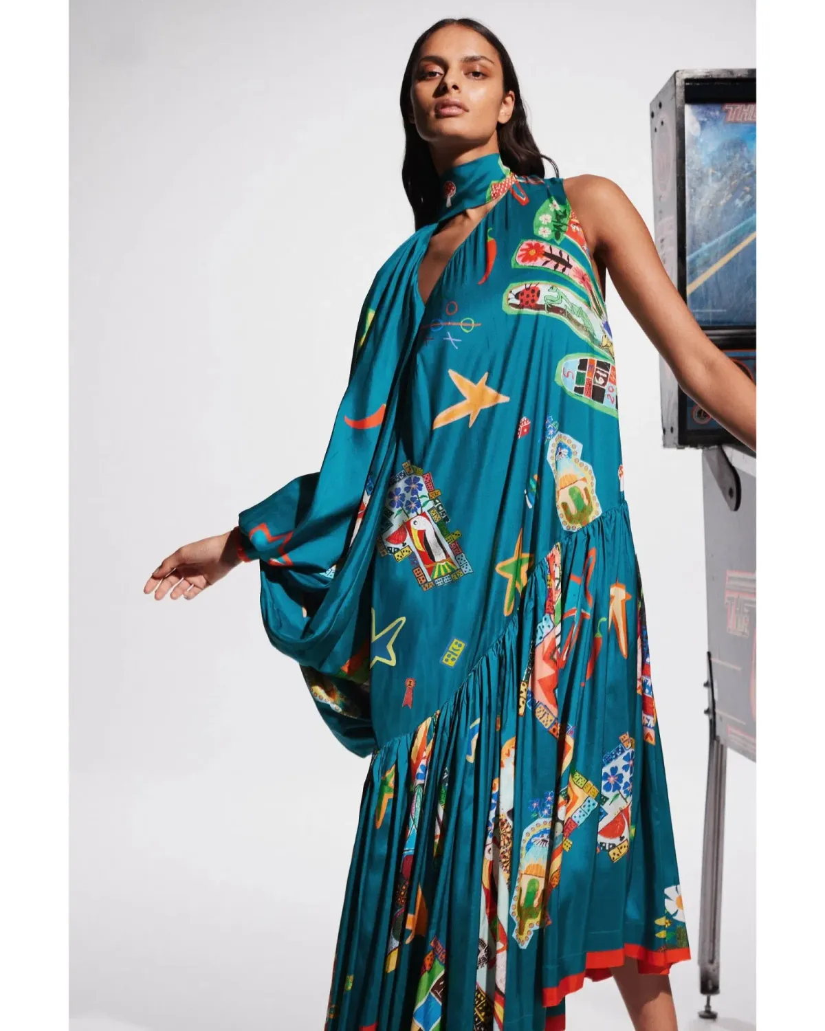 Alemais Rollers Gown Blue Print Size AU 16 - Image 4