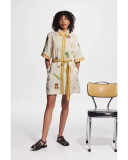 Alemais Checkers Embroidered Mini Dress Print Size AU 14 for rent on The Volte - image 1