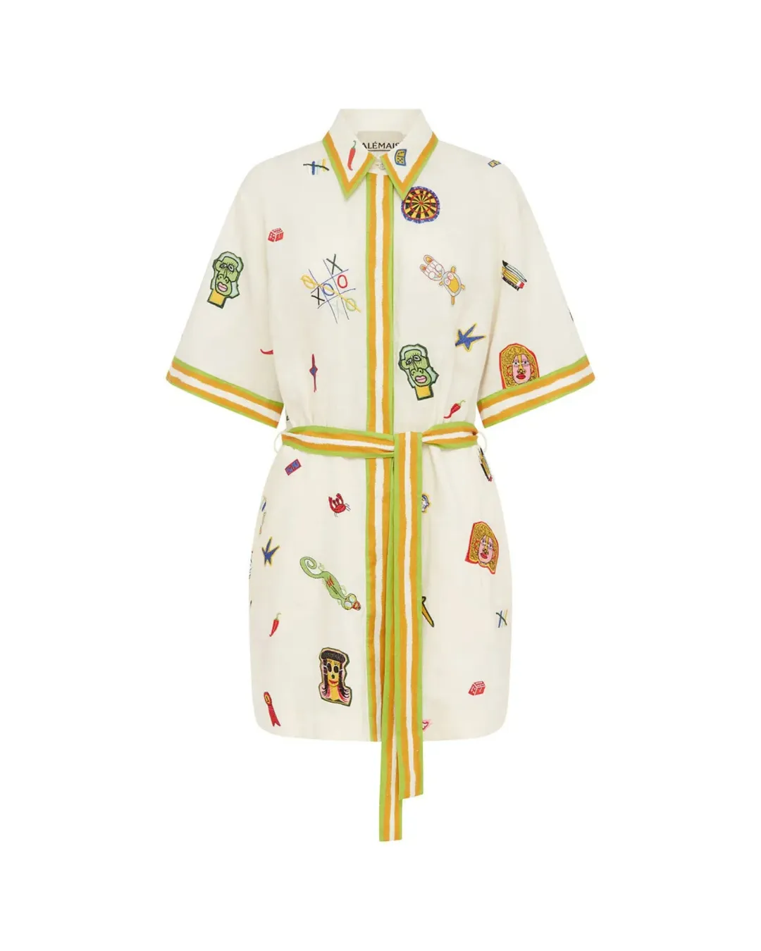 Alemais Checkers Embroidered Mini Dress Print Size AU 14 for rent on The Volte - main image