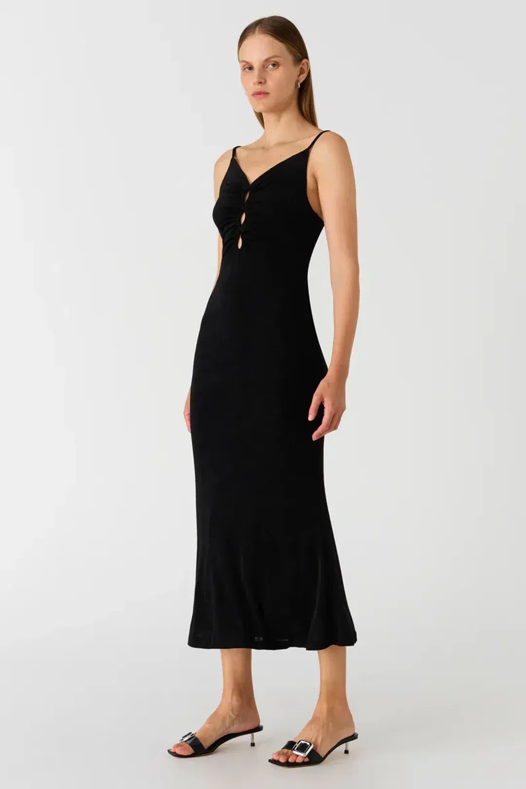 Misha Cambria Slinky Jersey Dress Black Size 10 for rent on The Volte - main image