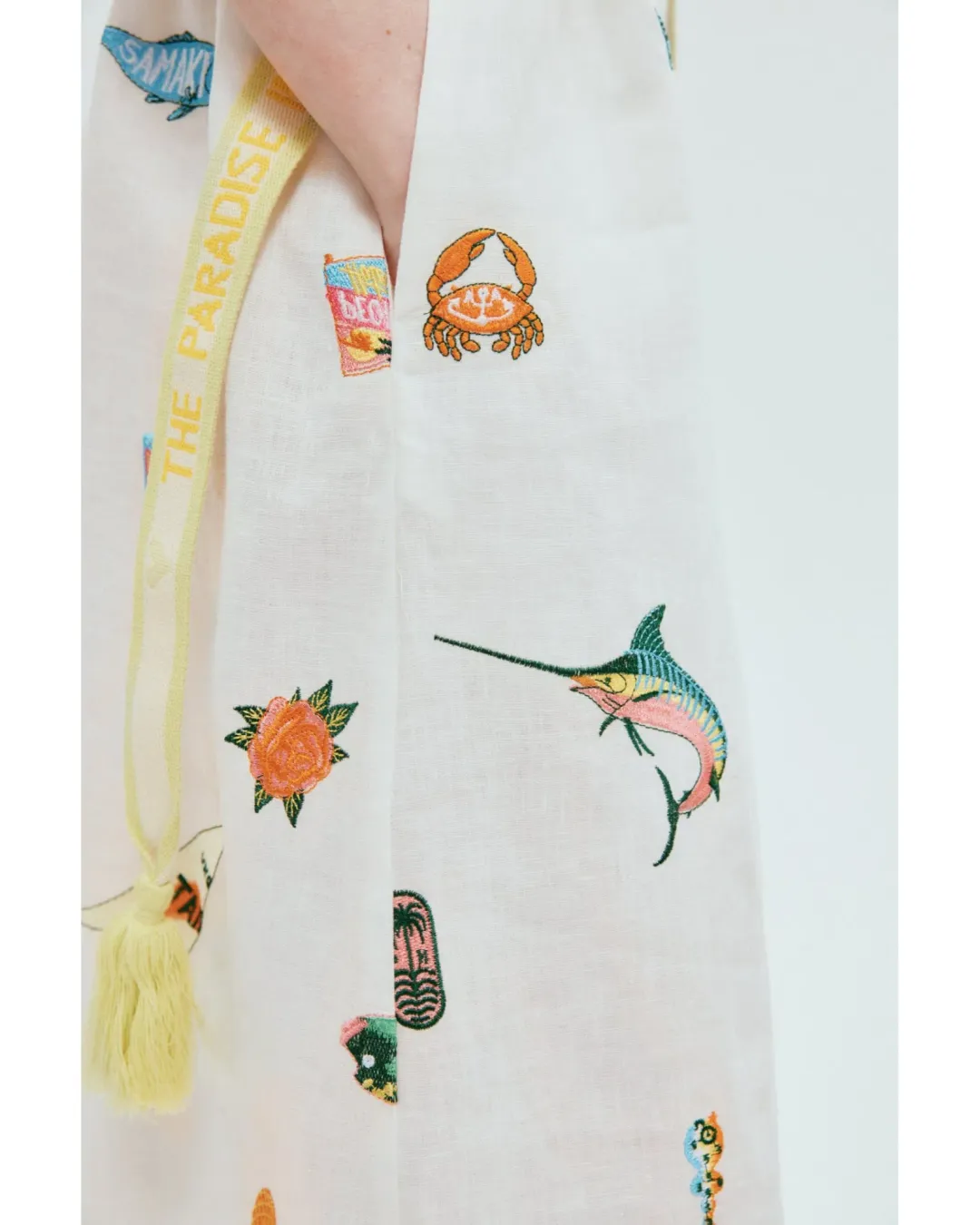 Alemais Blue Marlin Embroidered Shirtdress Print Size AU 16 for rent on The Volte - main image