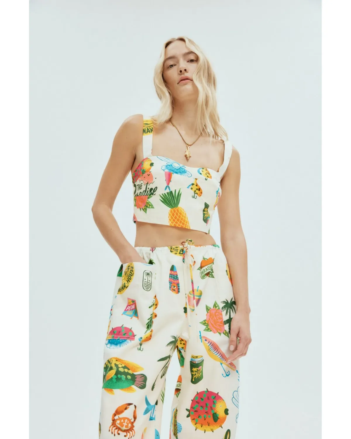 Alemais Samaki Crop Top and Pants Print Size AU 14 - Image 2