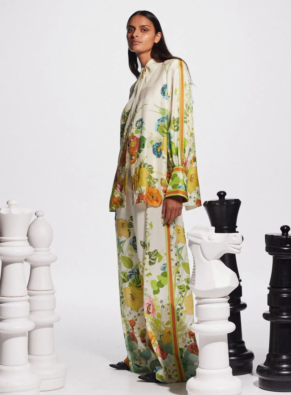 Alemais Constance Shirt and Pants Set Cream Floral Size 16 - Image 2