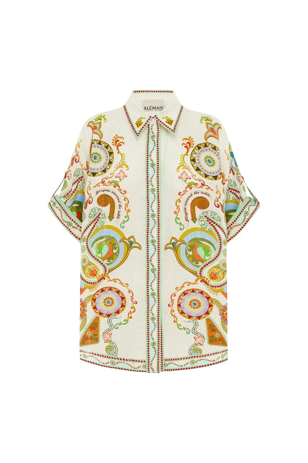 Alemais Pinball Linen Shirt and Short Set Multi Size 16 for rent on The Volte - main image