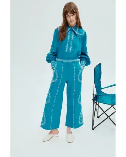 Alemais Donovan Corded Blouse and Pants Blue Size AU 16 for rent on The Volte - image 1