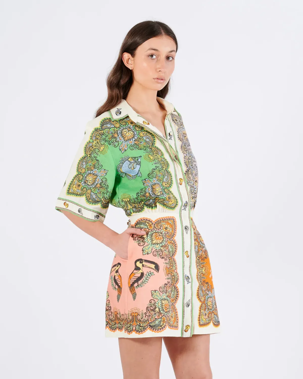 Alemais Trippy Troppo Mini Dress Multi Size AU 16 - Image 3