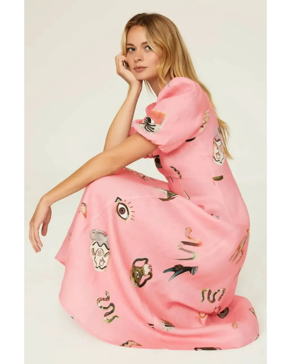 Alemais Cleo Midi Dress Pink Size AU 14 - Image 2