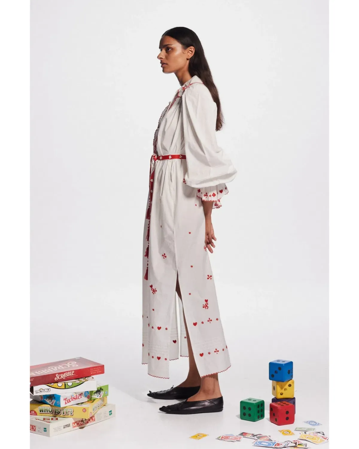 Alemais Hearts Embroidered Midi Dress Print Size AU 16 - Image 4