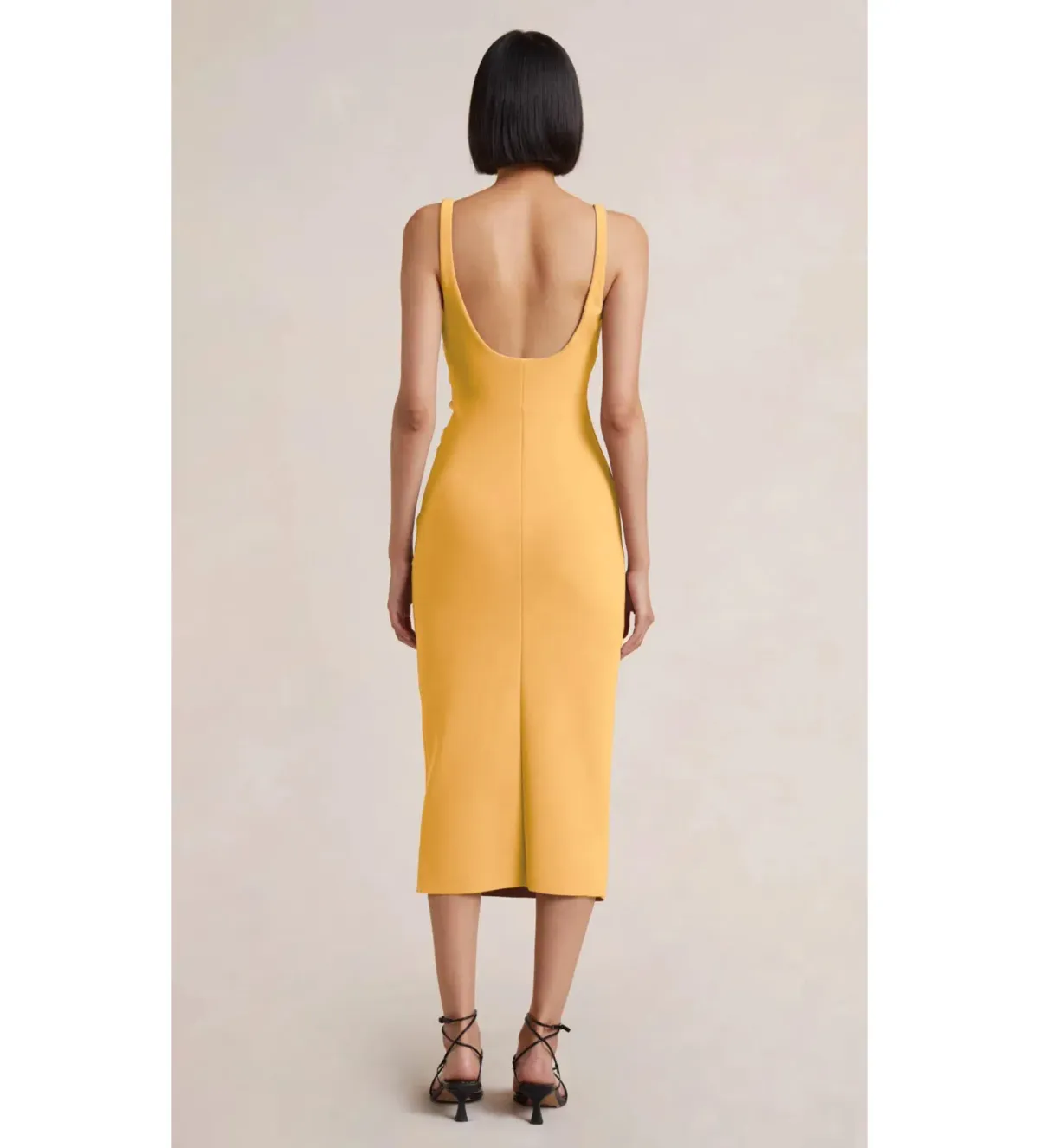 Bec & Bridge Karina Tuck Midi Dress Mango Size 10 - Image 3
