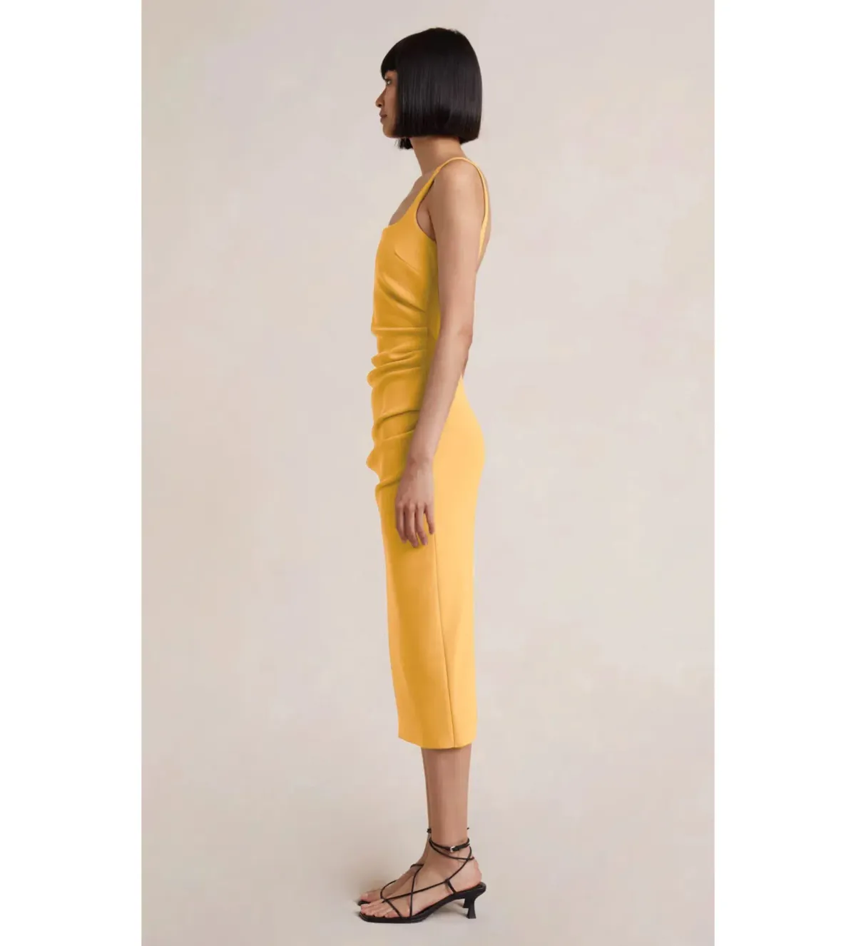 Bec & Bridge Karina Tuck Midi Dress Mango Size 10 - Image 2