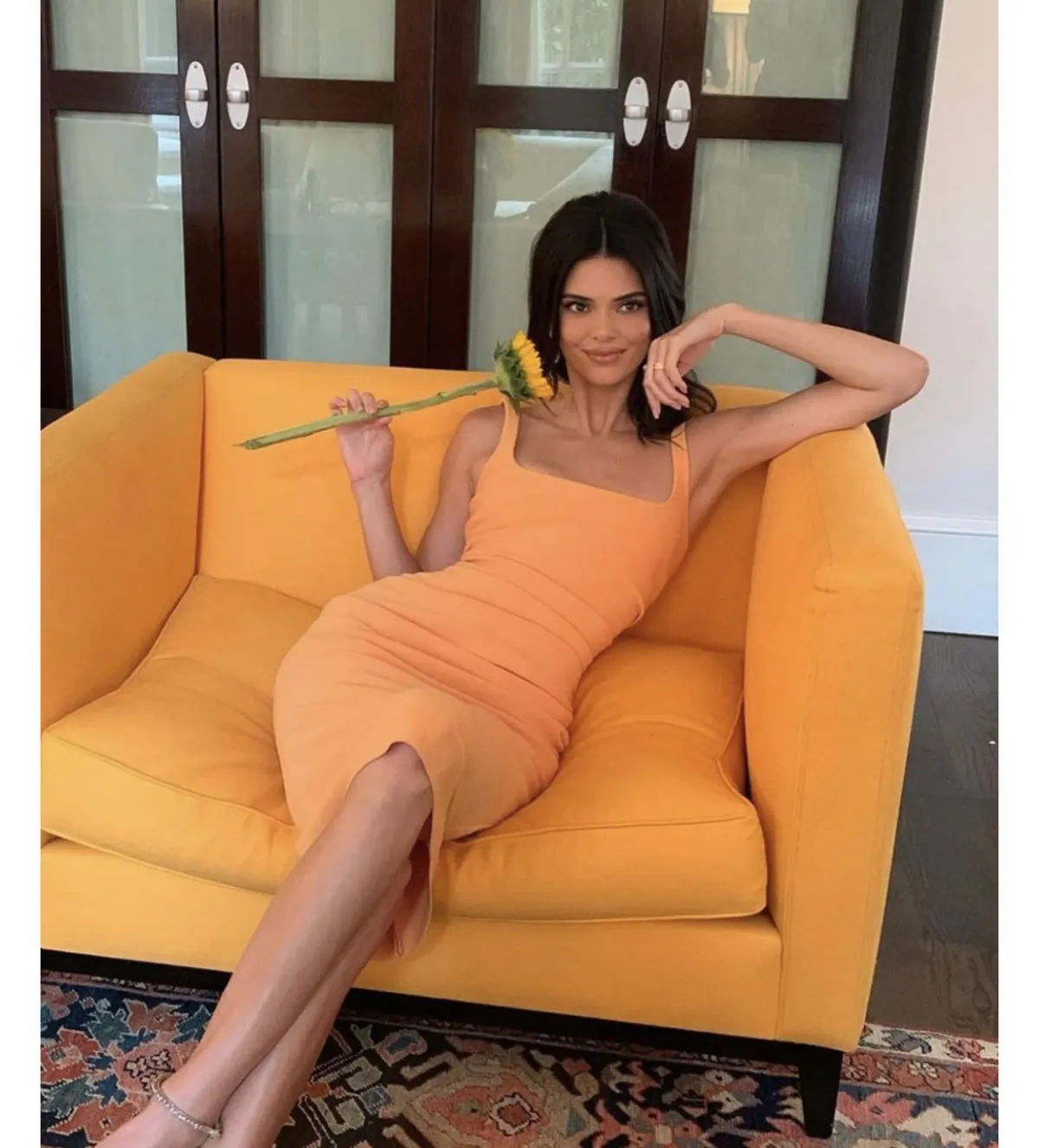 Bec & Bridge Karina Tuck Midi Dress Mango Size 10 - Image 6