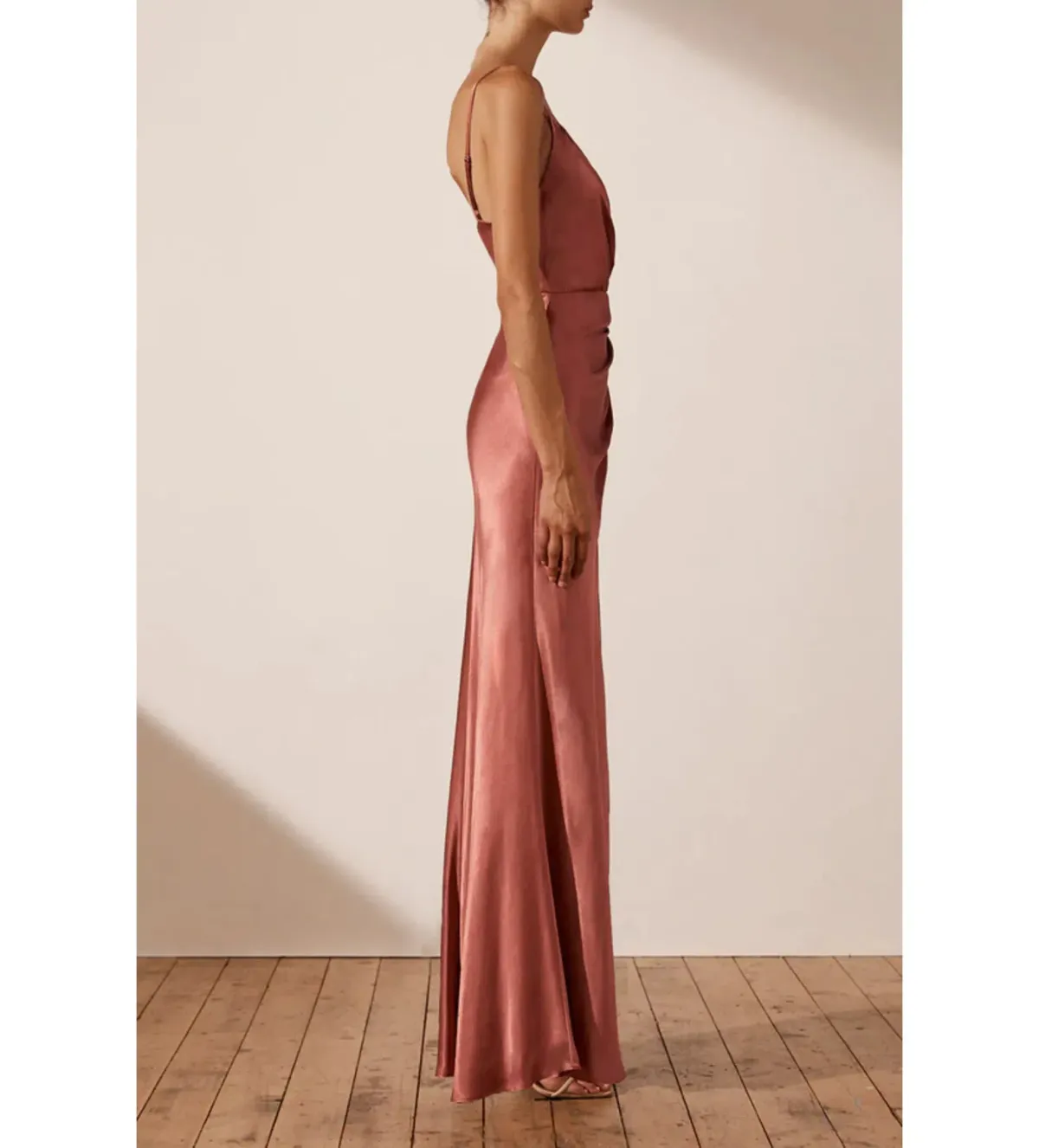 Shona Joy La Lune Cross Draped Maxi Dress Terracotta Size 10 - Image 3