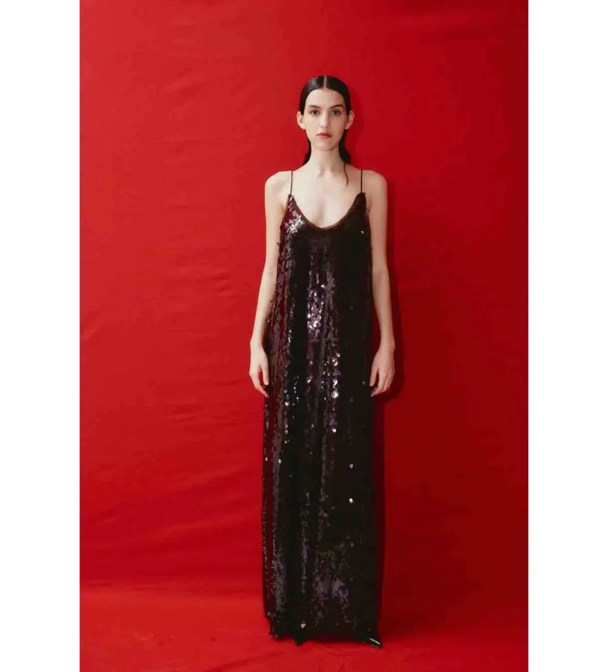 Alemais Geanie Sequin Gown In Chocolate Size 14 - Image 1