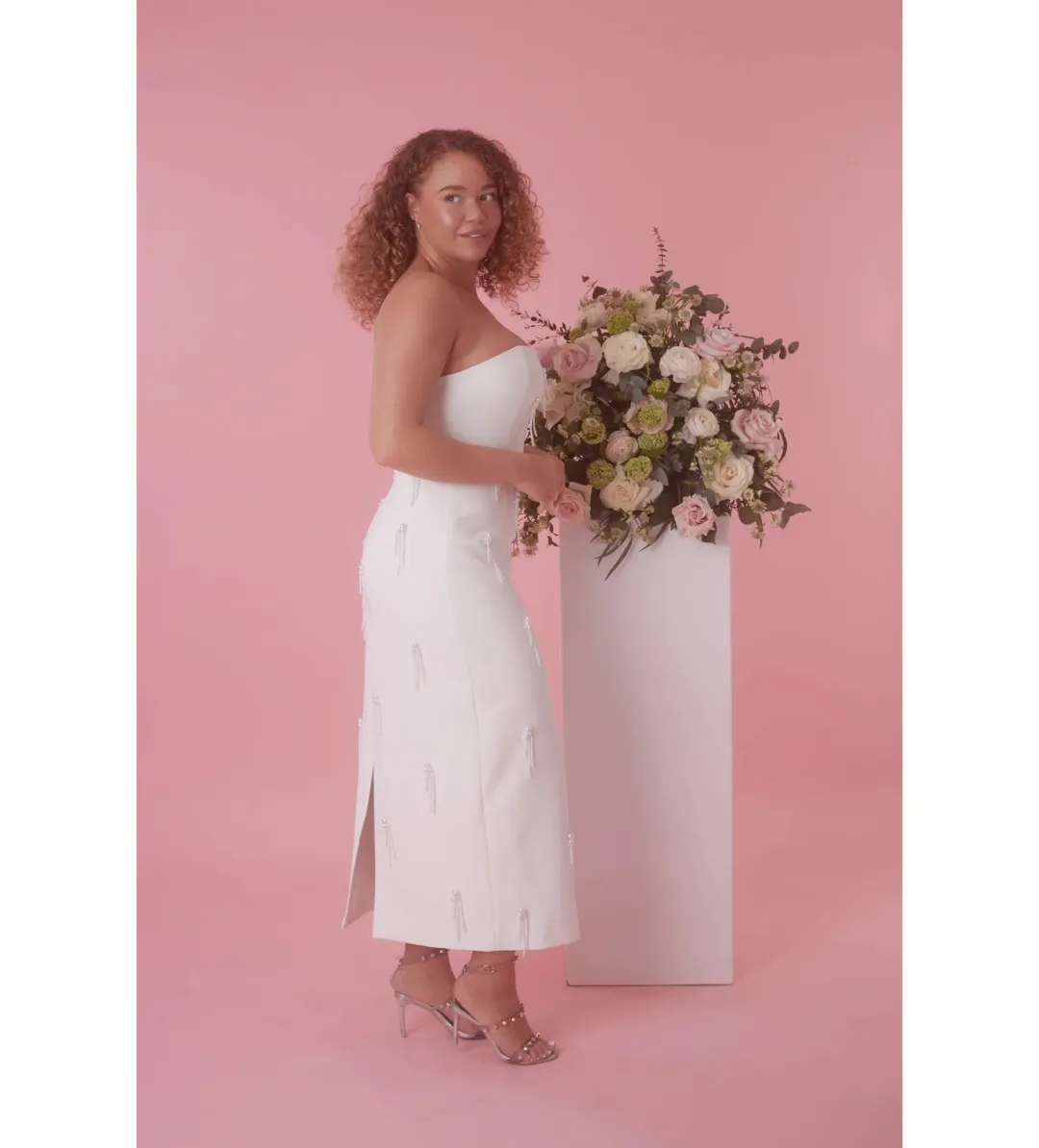 Odd Muse The Ultimate Muse Embellished Midi Dress White Size 12/L for rent on The Volte - main image