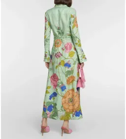 Alemais Olivia Floral Linen Maxi Shirt Dress Green Size 16 for rent on The Volte - image 6