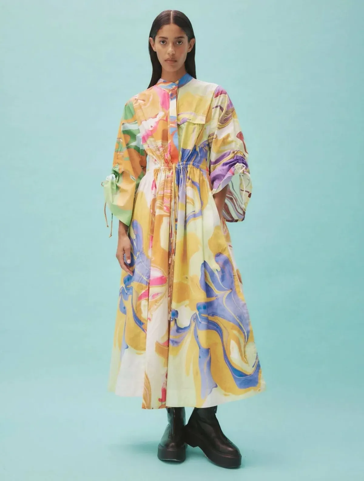 Alemais Luca Midi Shirt Dress Multi Size 16 - Image 1