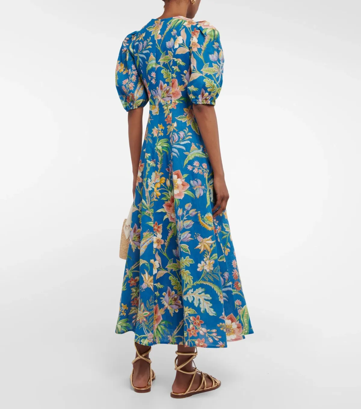 Alemais June Midi Dress Blue Floral Size 16 - Image 2