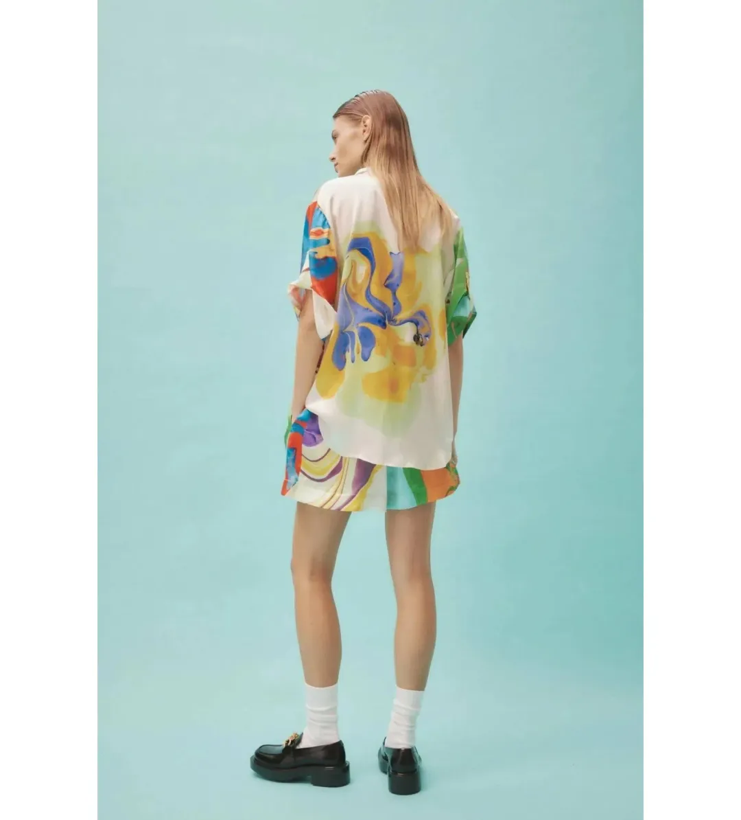 Alemais Luca Silk Shirt and Short Set Multi Size 16 for rent on The Volte - main image