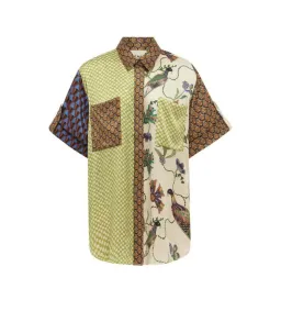 Alemais Birdie Spliced Silk Shirt and Pants Set Multi Print Size 14 for rent on The Volte - image 7