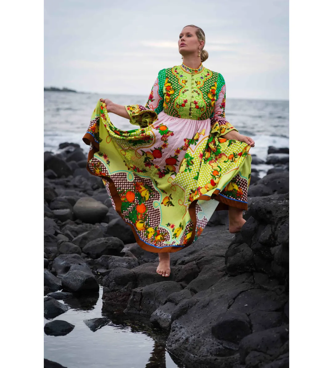 Alemais Lemonis Jacquard Midi Dress Multi Print Size 16 for rent on The Volte - main image