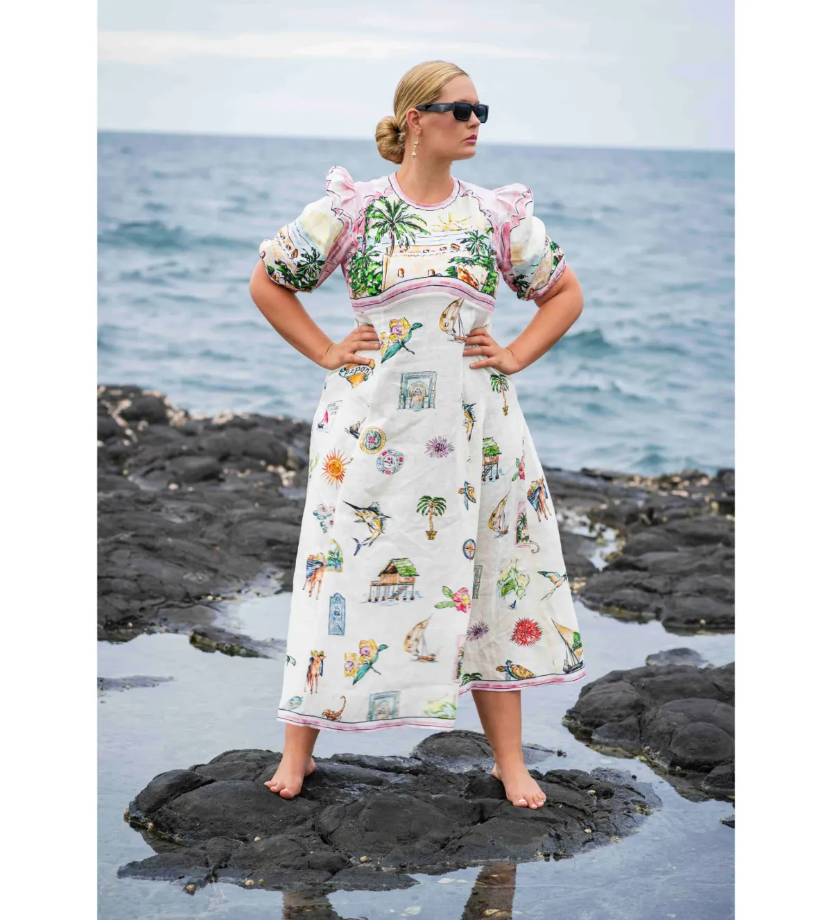 Alemais Sunset Midi Dress Print Size 16 - Image 3