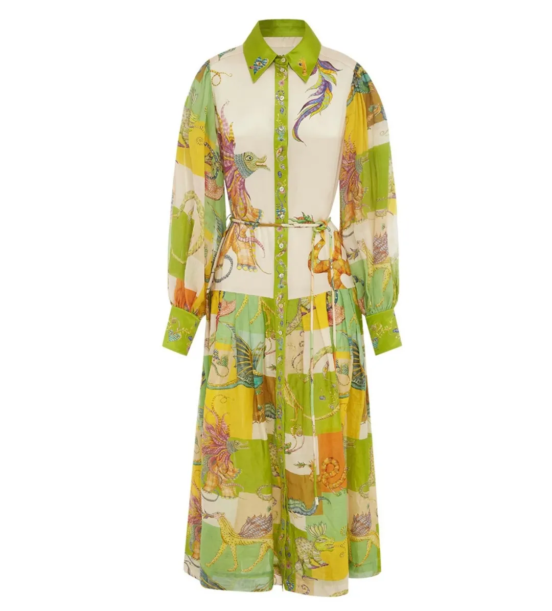 Alemais Jerome Silk Midi Dress Multi/Print Size 14 for rent on The Volte - main image