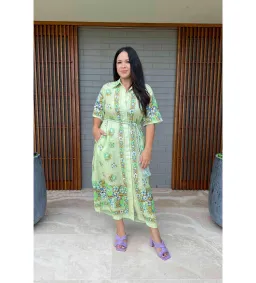 Alemais Velma Shirt Dress Green Size 14 for rent on The Volte - image 1