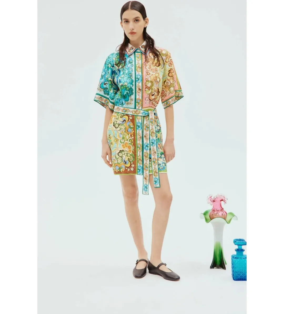 Alemais Dreamer Mini Dress Multi Print Size 16 for rent on The Volte - main image