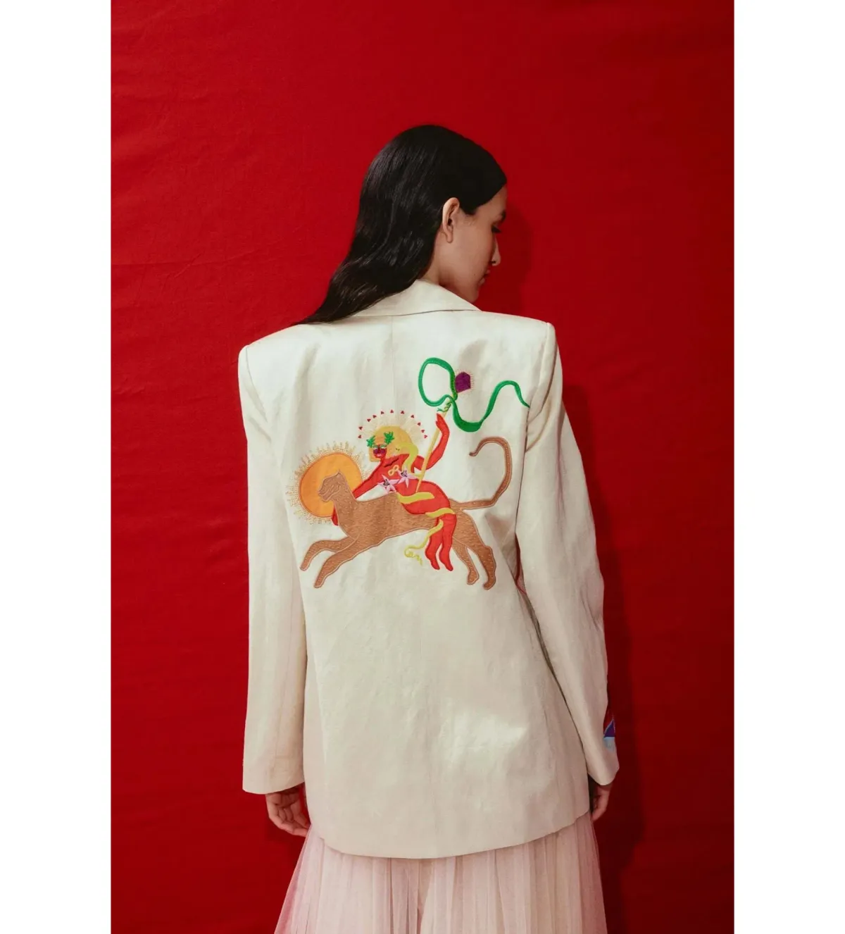 Alemais Zelda Embroidered Blazer Print Size 16 - Image 4