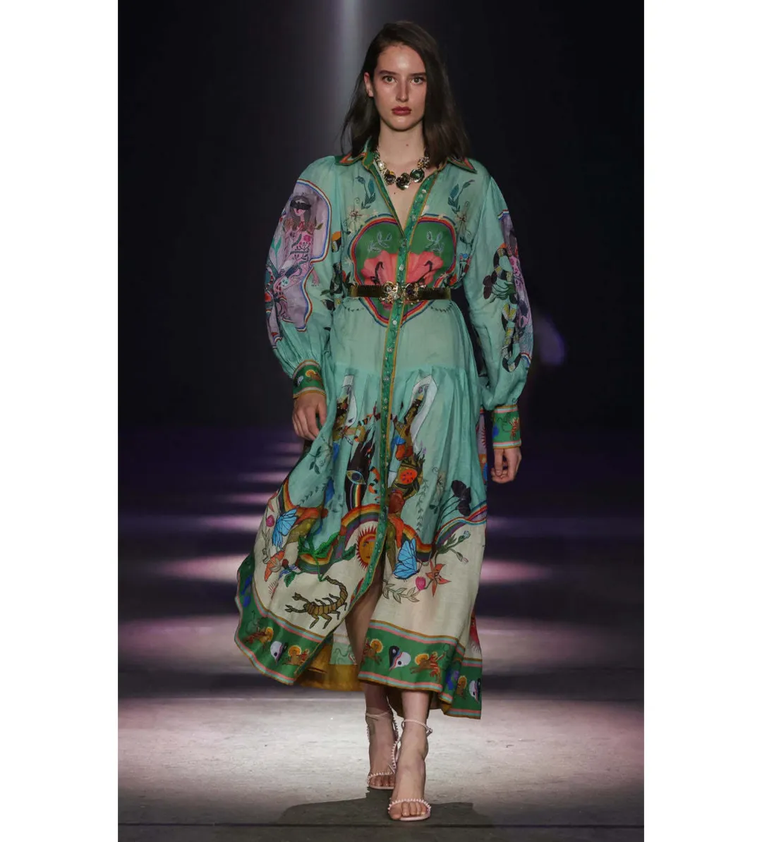 Alemais Evergreen Shirtdress Print Size 16 for rent on The Volte - main image