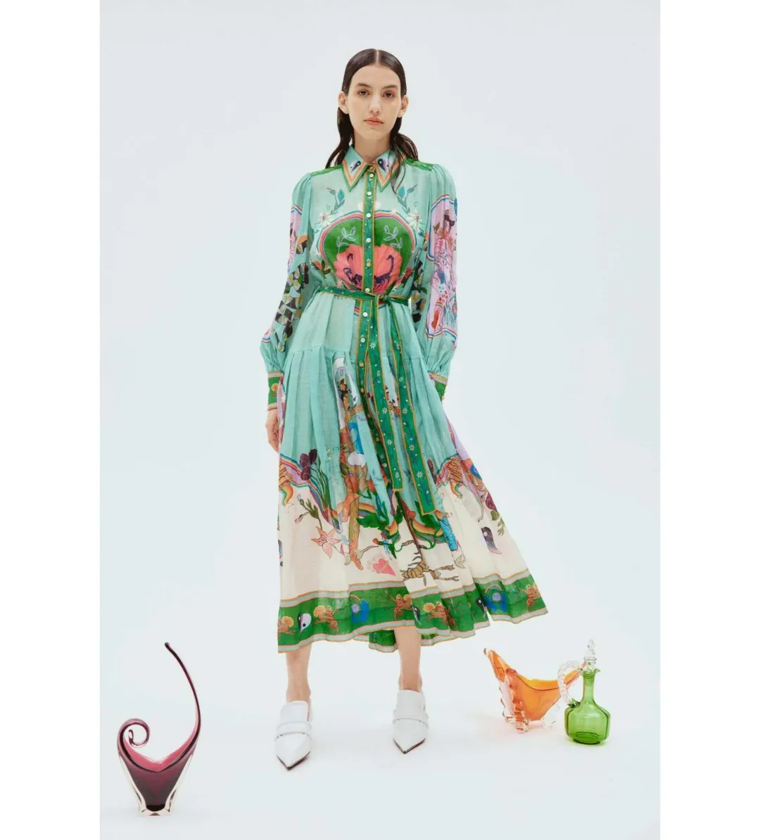 Alemais Evergreen Shirtdress Print Size 16 for rent on The Volte - main image