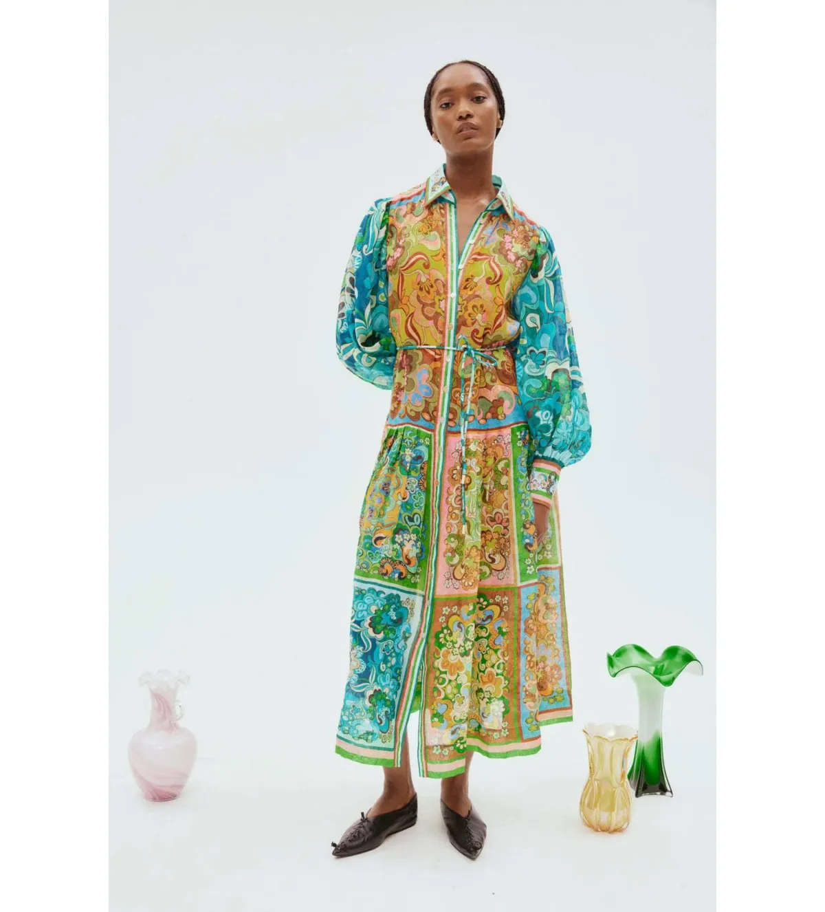 Alemais Dreamer Shirtdress Multi Size 16 for rent on The Volte - main image