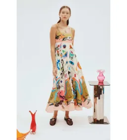 Alemais Evergreen Sundress Print Size 16 for rent on The Volte - image 1