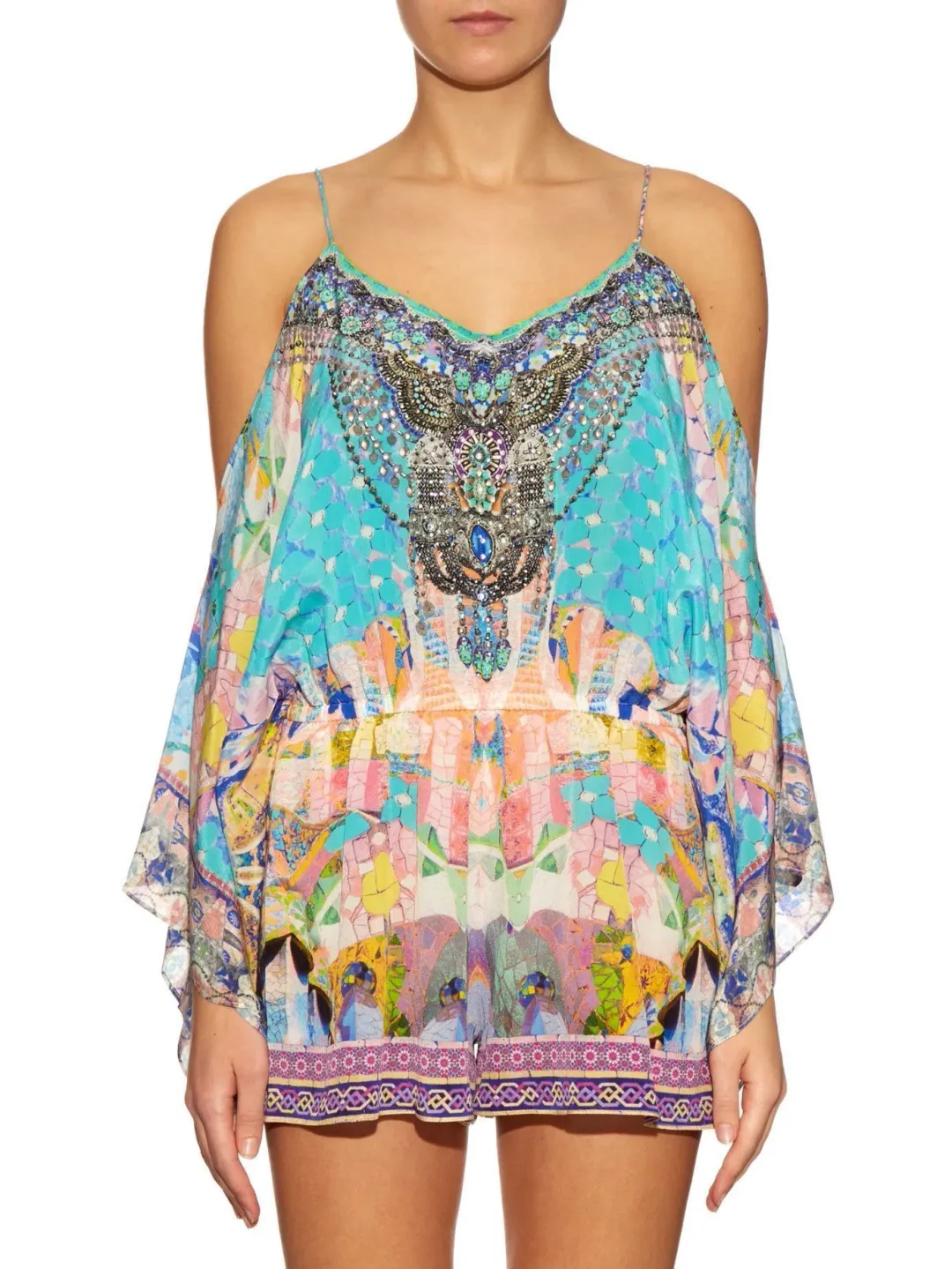 Camilla Gaudi Tribute Drop Shoulder Playsuit Print Size M / AU 12 for rent on The Volte - main image