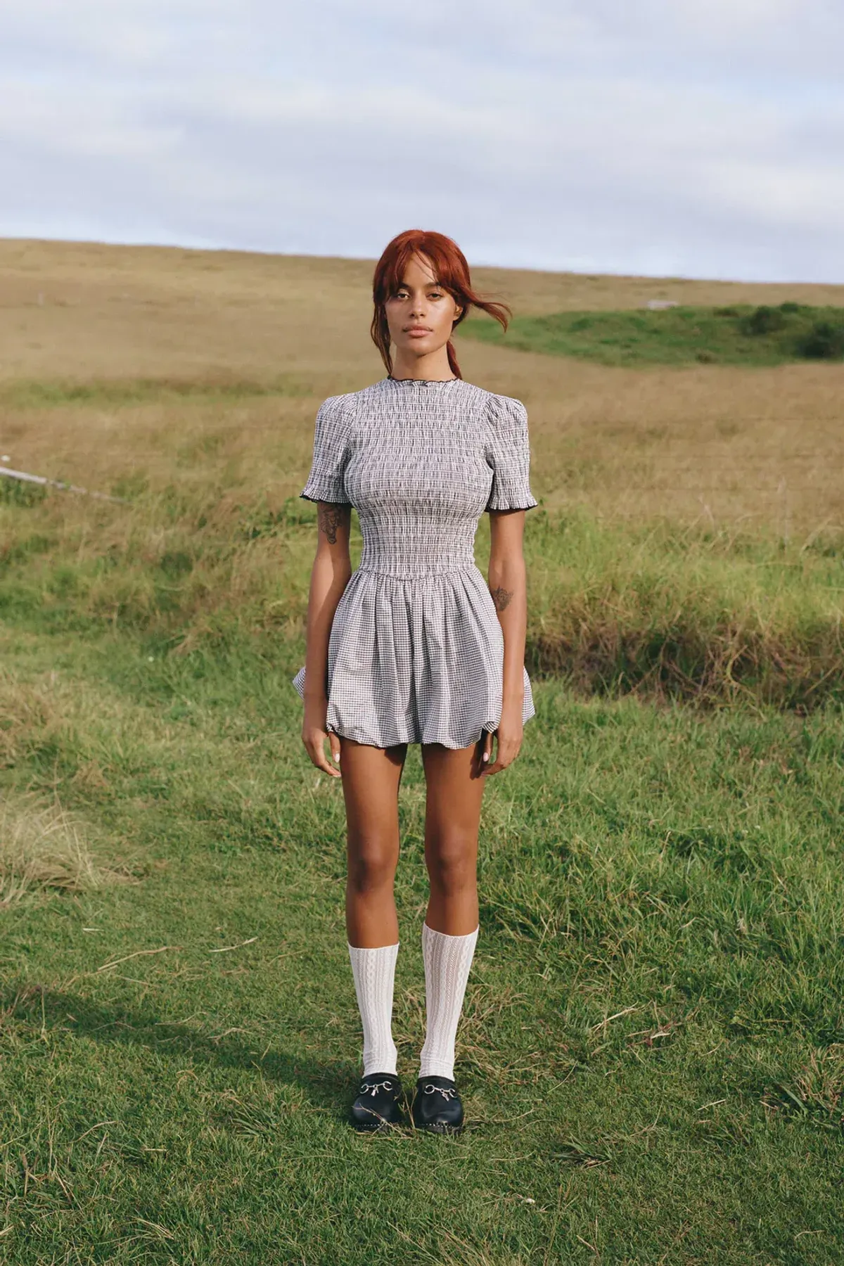 Apres Studio Gingham Bubble Mini Dress Print Size S / AU 8 for rent on The Volte - main image