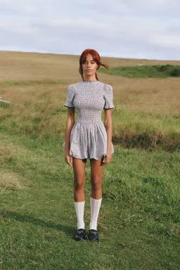 Apres Studio Gingham Bubble Mini Dress Print Size S / AU 8 for rent on The Volte - image 1