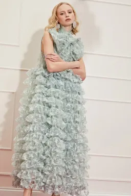 Sister Jane Dream Like A Butterfly Ruffle Maxi Dress Green Size S / Au 8 for rent on The Volte - image 6