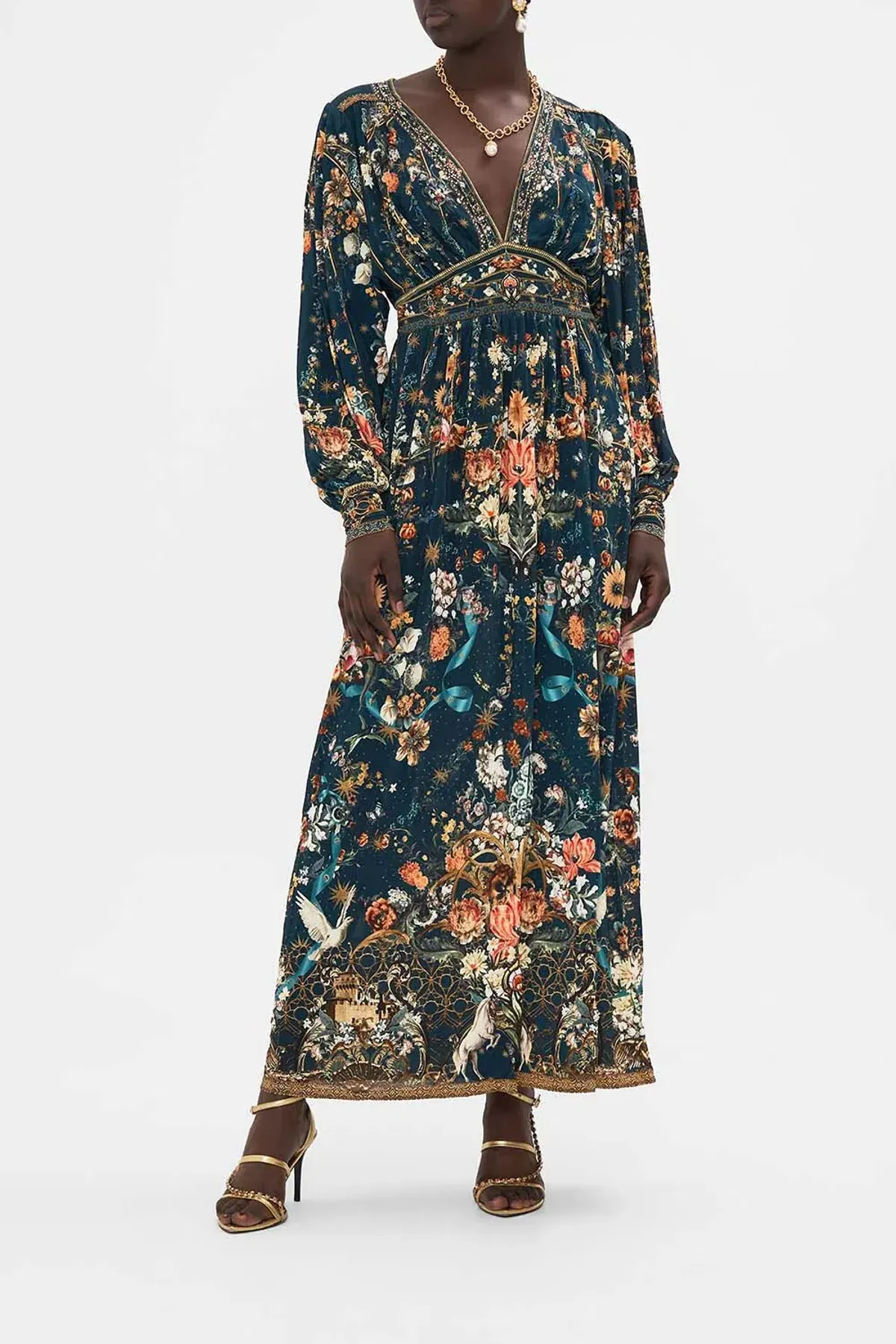 Camilla V Neck Waisted Jersey Dress AU 10 - Image 1