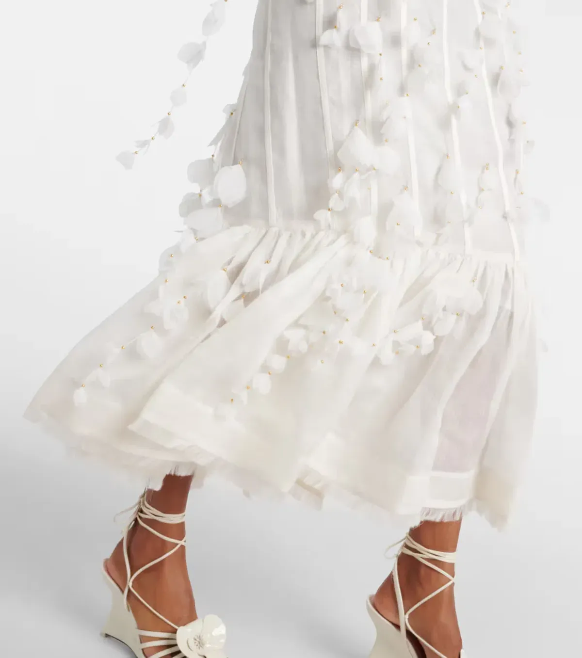 Zimmermann Botanica Petal Gown Dress In White Size 0/AU 6 - Image 6