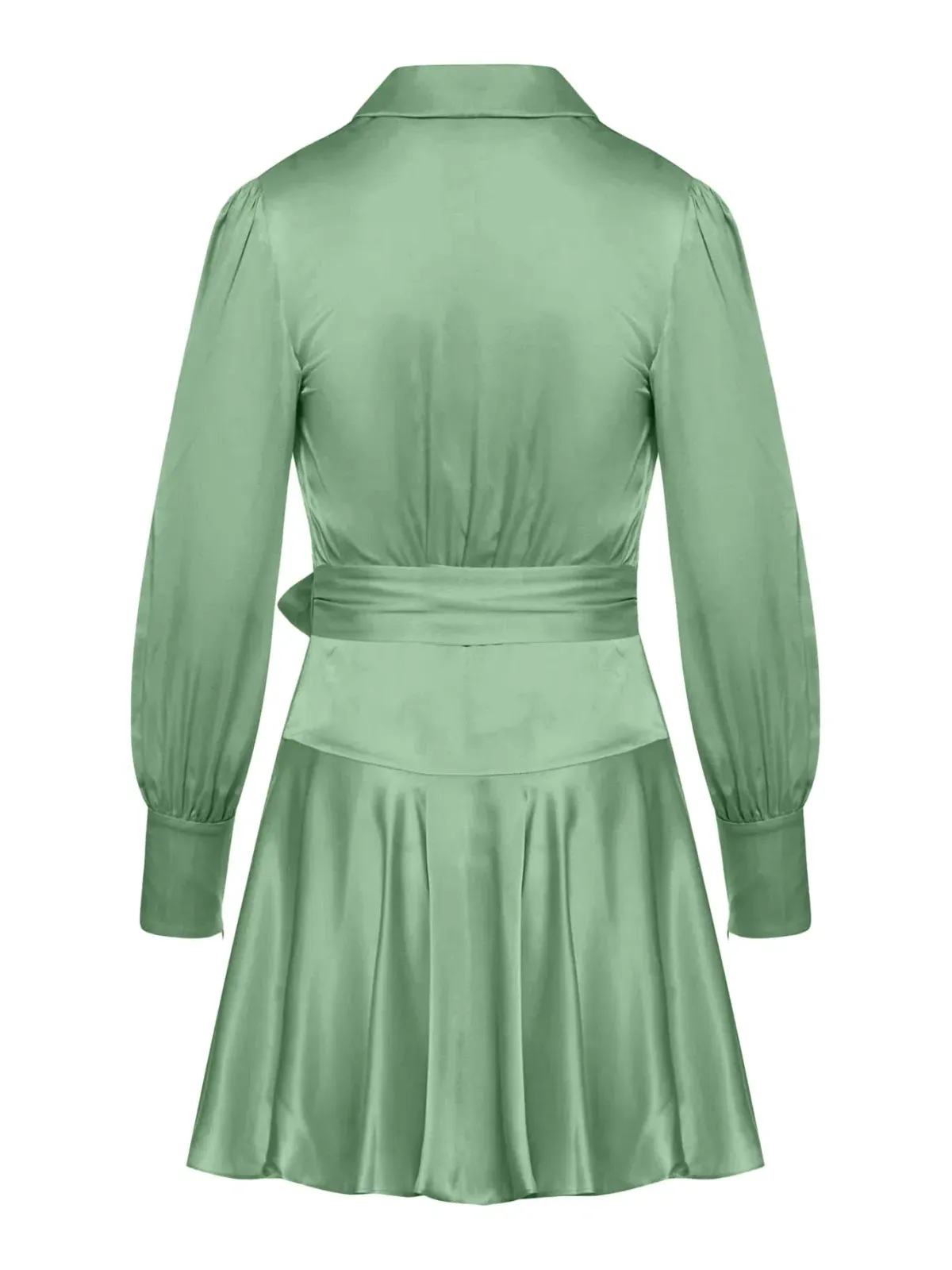 Zimmermann Silk Wrap Mini Dress Matcha Size 0/AU 8 - Image 3