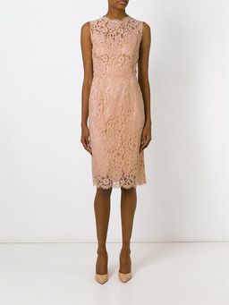 Dolce & Gabbana Floral Lace Sleeveless Dress Pink Size 6 for rent on The Volte - image 1