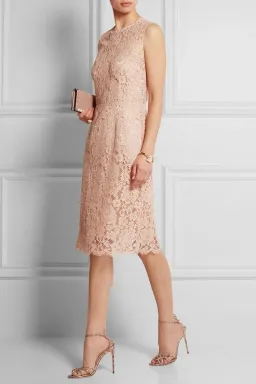 Dolce & Gabbana Floral Lace Sleeveless Dress Pink Size 6 for rent on The Volte - image 2