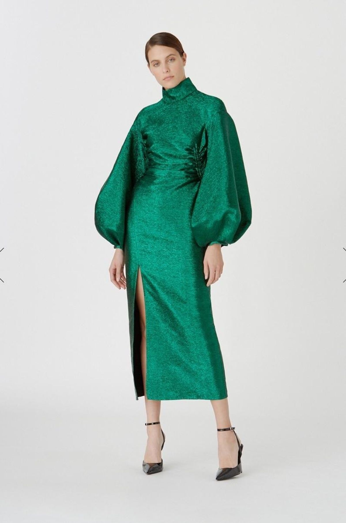Camilla & Marc ‘Gesa’ Metallic Dress Emerald Green Size 10 - Image 2
