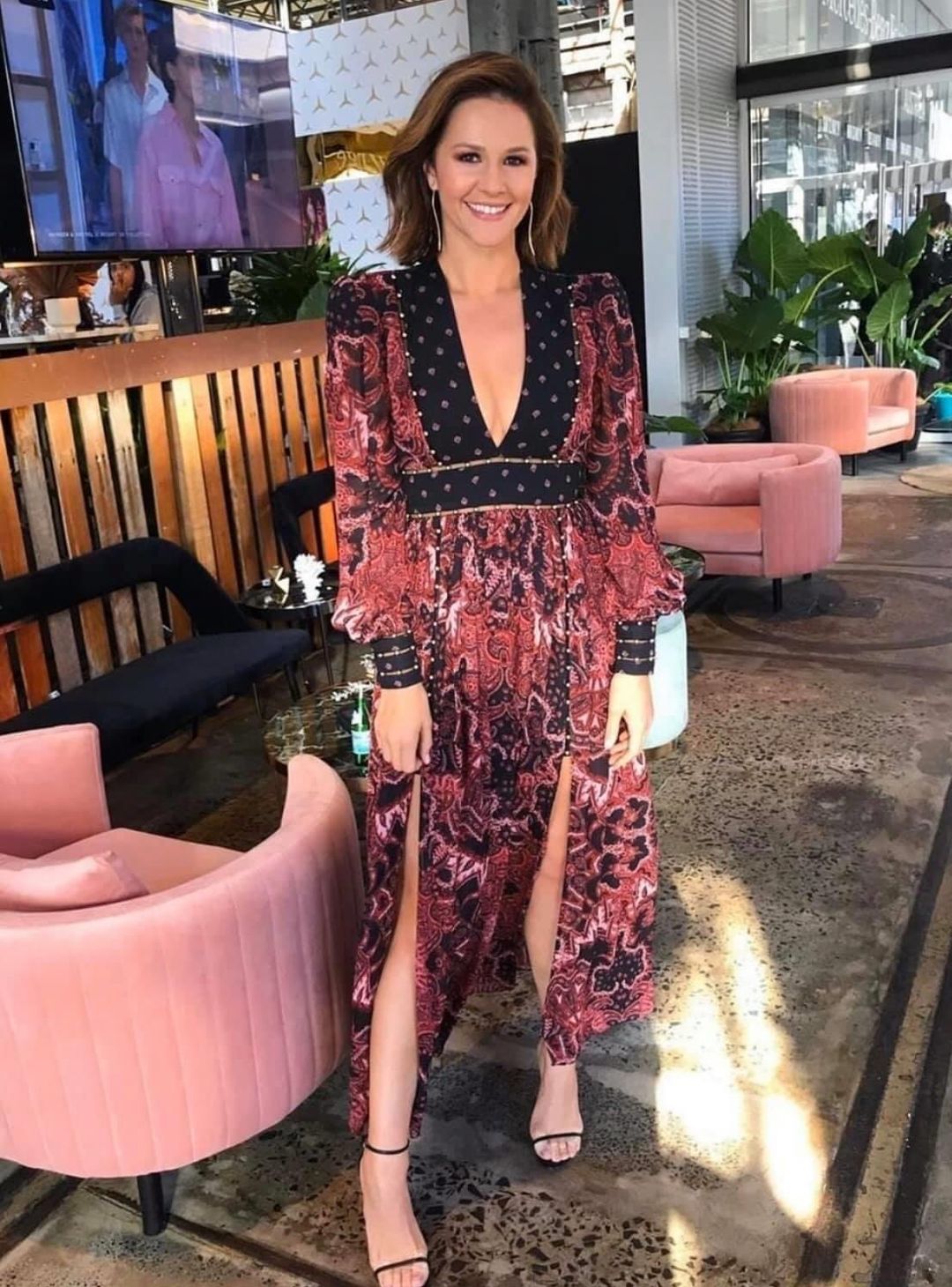 Thurley ‘Dina’ V Neck Crepe Maxi Dress - size 8 for rent on The Volte - main image