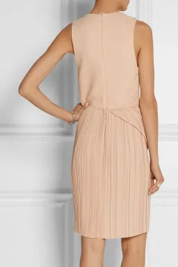 Dion Lee Wrap Effect Plisse Crepe Dress Nude Size 6 for rent on The Volte - image 2