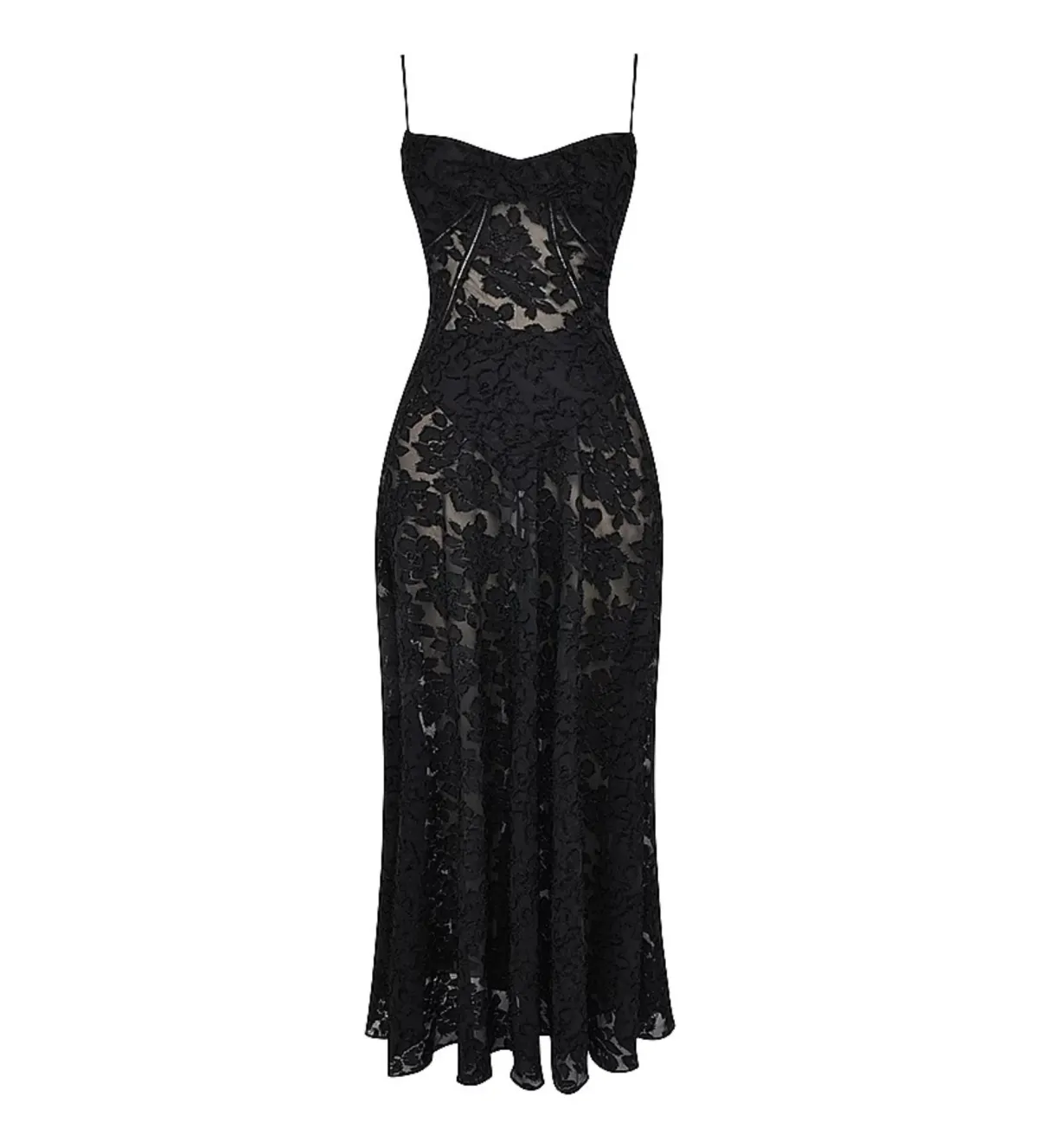 House of CB Seren Black Floral Lace Back Maxi Dress Size M/AU 10 - Image 5