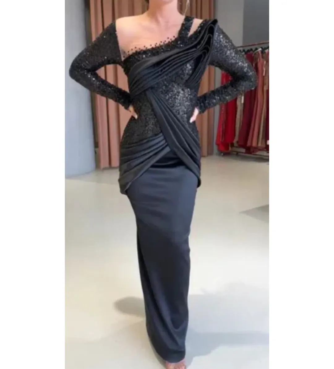 Tabja European Black Evening Maxi Dress Size AU 8 for rent on The Volte - main image