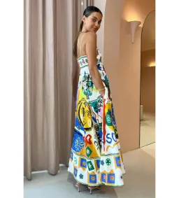 Alemais Soleil Midi Sundress in Ivory Print Size AU 8 for rent on The Volte - image 2