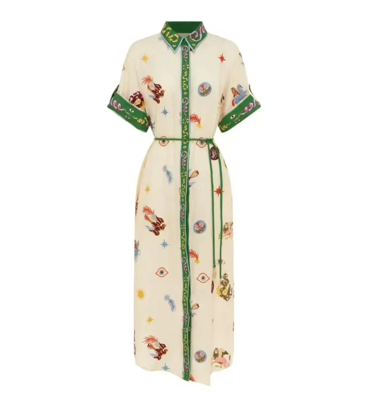 Alemais Seeker Embroidered Midi Shirt Dress Multi Print Size AU 10 - Image 6